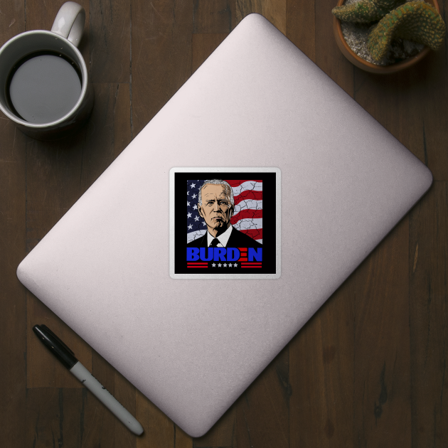 Burden Joe Biden Funny Political Cartoon Design by PsychoDynamics